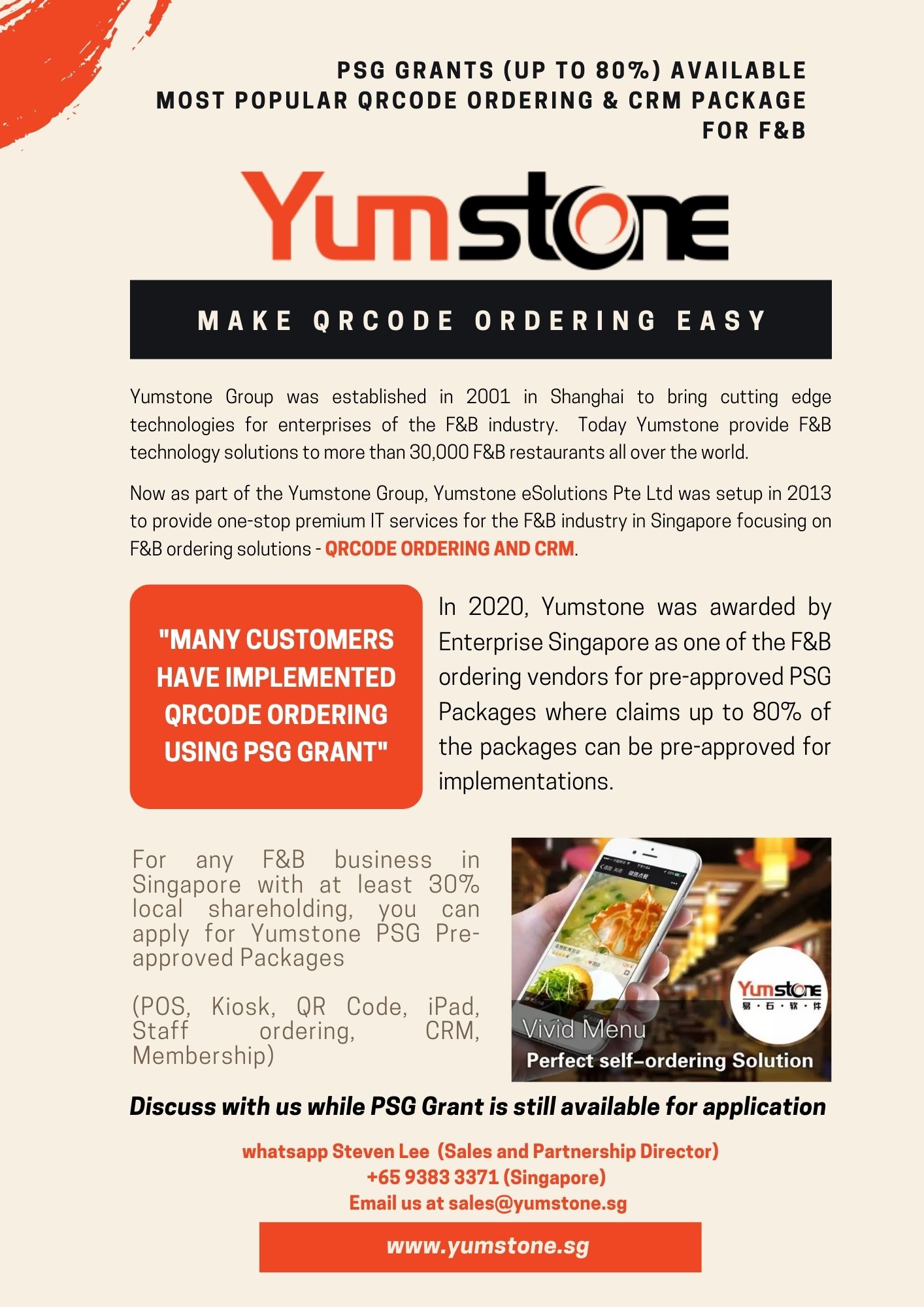 Most popular Yumstone PSG Grant (claim up to 80% of project cost for